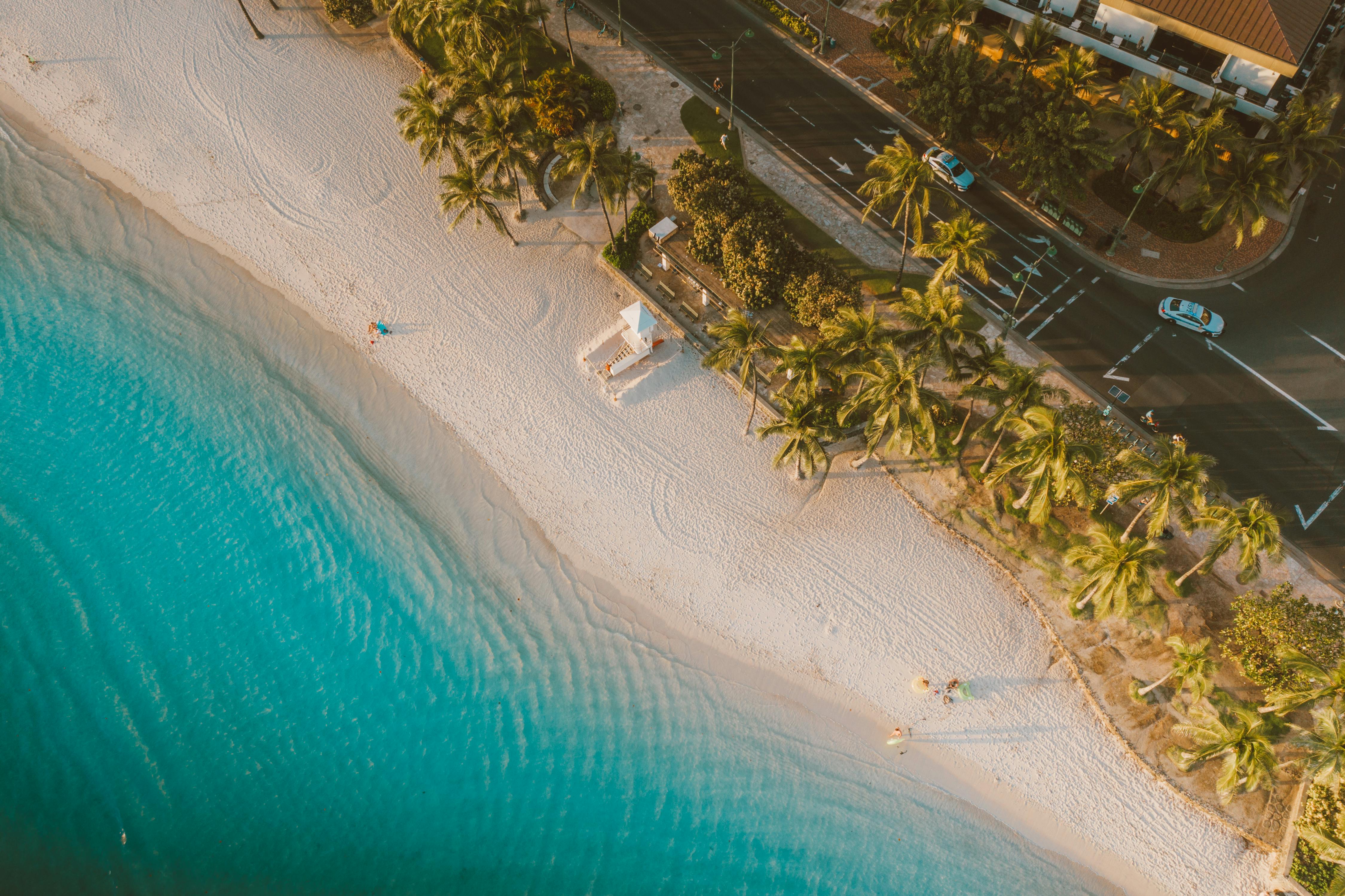 Tropical beach aerial view